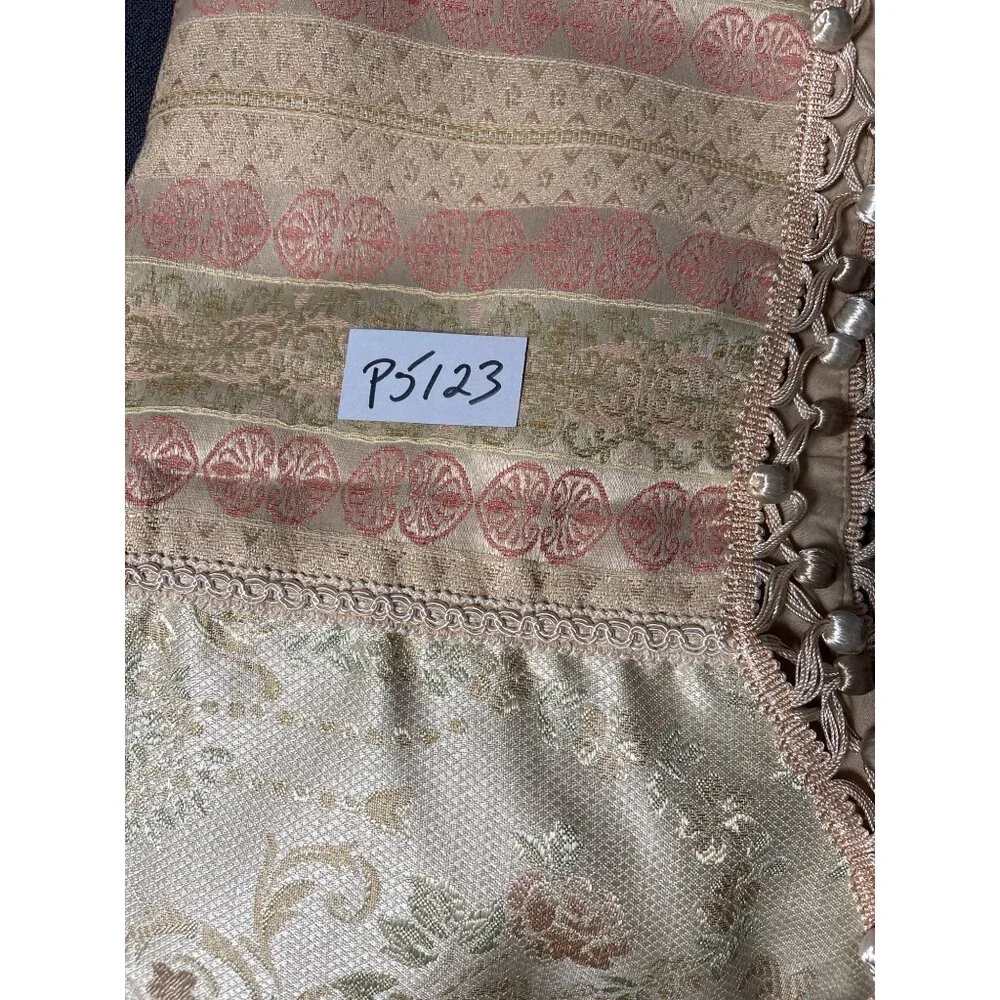 Vintage Floral Valance Curtain Tassel Trim 80